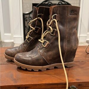 Sorel Brown Joan of Arctic Wedge Boots